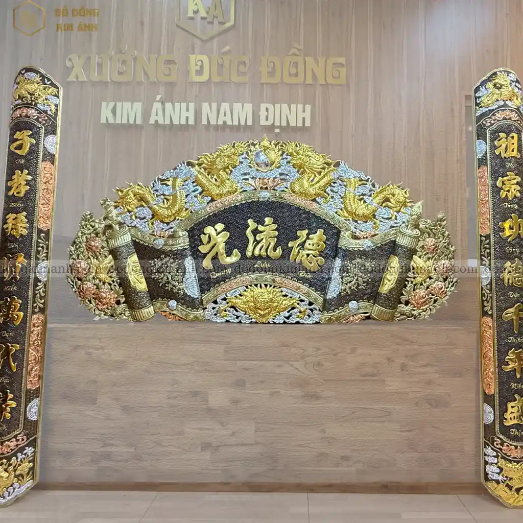 Bộ cuốn thư câu đối 1m76 khảm 3 màu
