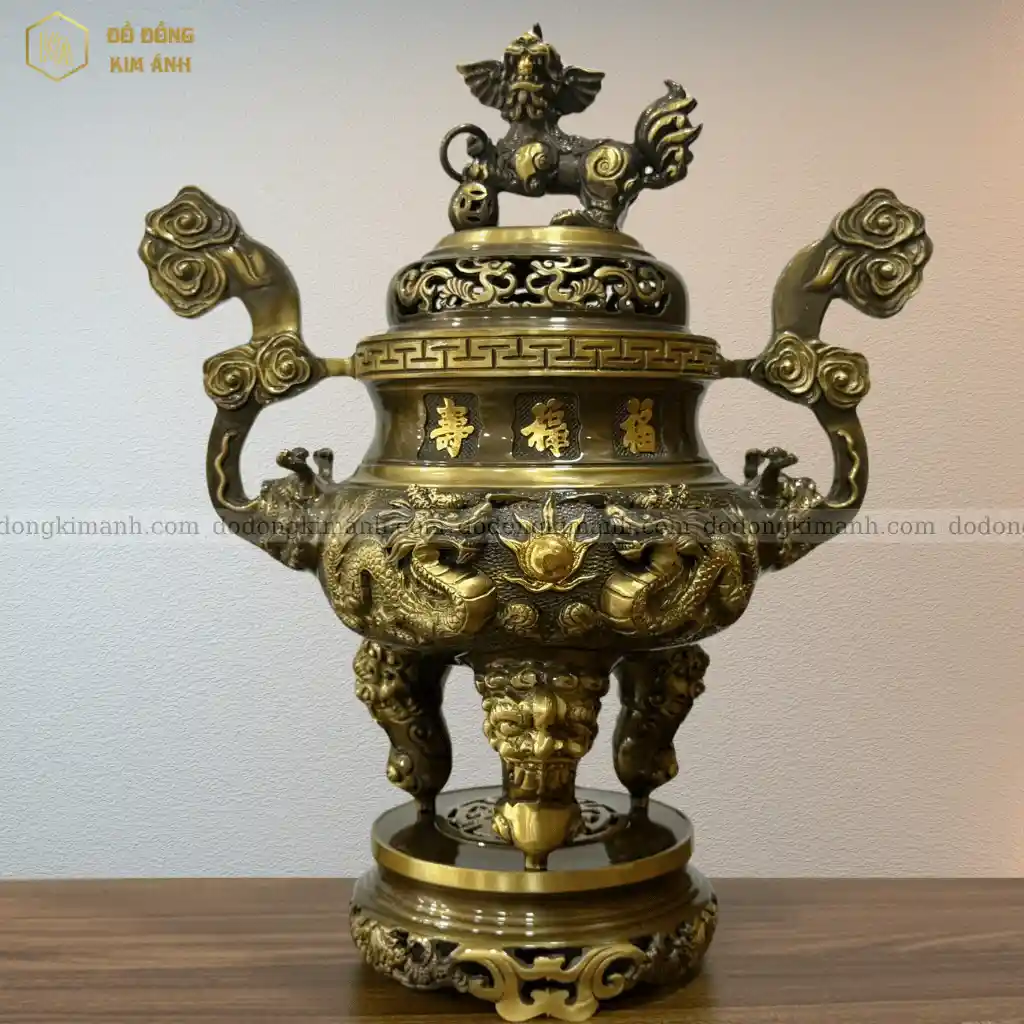 Đỉnh đồng song long chầu nguyệt 45