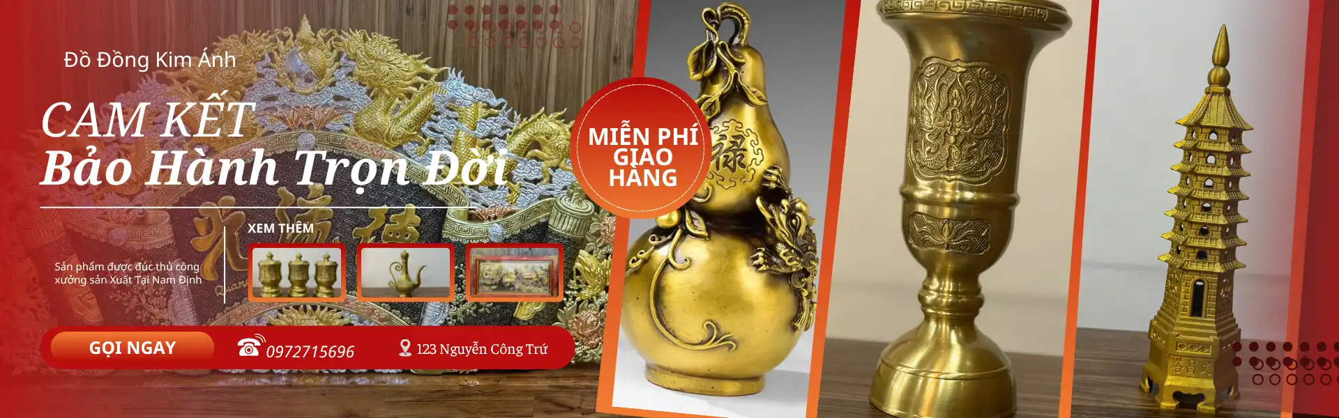 Trống đồng - Đồ đồng Kim Ánh